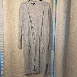 White House Black Market Gray Long Cardigan